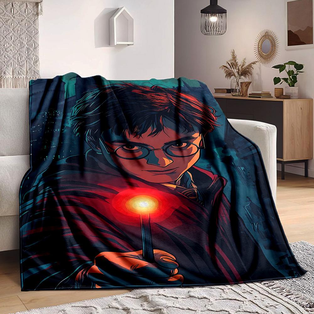 1pc Harry Potter Flannel Throw Blanket - HD Printed Lightweight Soft Warm All-Season Blanket for Sofa, Bed, Travel, Camping 111