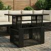 Garden Table Black 100 x 55 x 37 cm PE Rattan and Glass