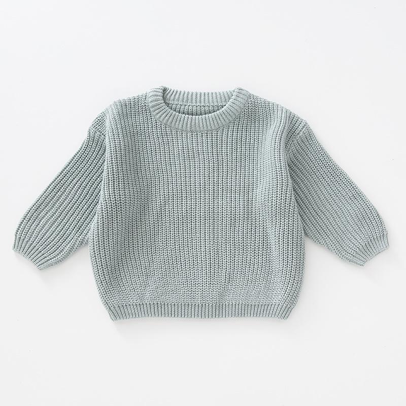 Hot Selling Girls' Solid Color Knit Pullover Sweater