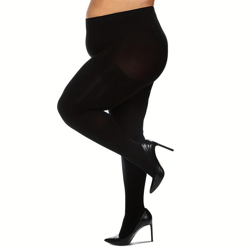 Plus Size 80D Velvet Tights Autumn Winter Stockings Black Layer Bare Leg Effect Women 4XL/5XL (220-310 lbs) чёрный
