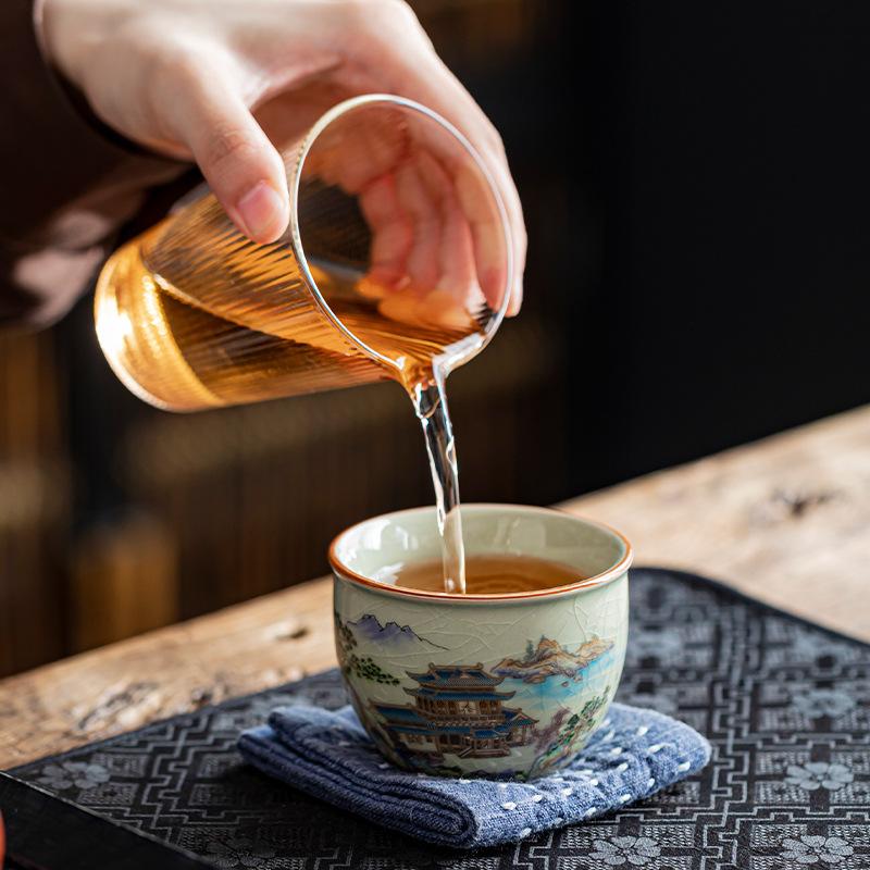 Chinese Style Ceramic TeaCup Kung Fu Tea Master Cup Tea Bowl Drinkware Household Teaware Individual Tea Set Accessories New