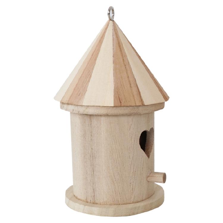 2pcs Wooden Bird House with Perch for Outside Birdhouse to Paint for Small Birds