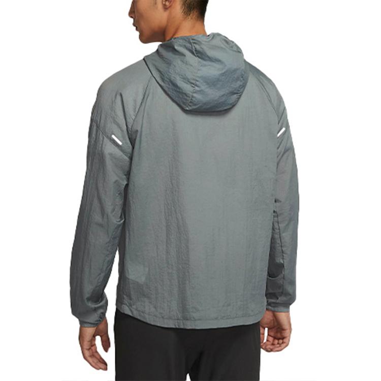 Nike Essential Logo Print Reflective Casual Sport Hooded Jacket Men Jacket Smoke-Grey CU5359-084