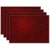 4pcs Red Floral Damask Placemat Set Classic Table Linens For Dining Room Kitchen Home Decorative Place Mats Wedding Party