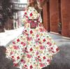 Spring and Autumn New Dress Printed Pendulum Temperament Chiffon Floral Slim Dress