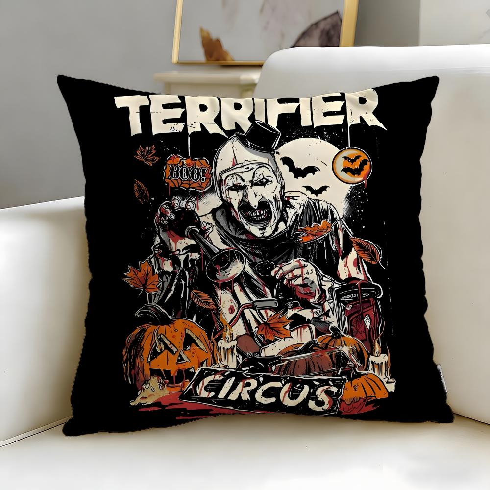 classic movie Terrifier Cushion Cover Soft  EasyWash Pillow Case  Versatile for Couch Bed Travel and Office