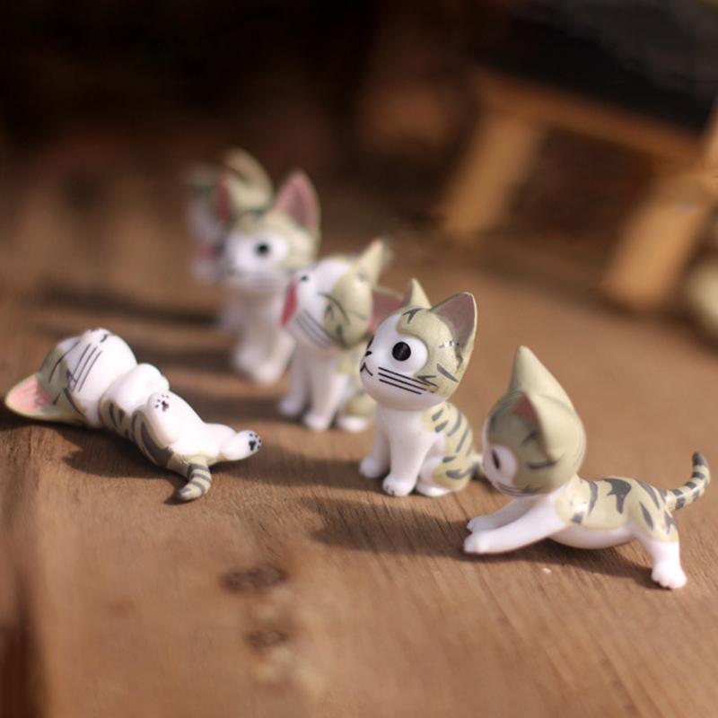 Cheese Cat Miniature Figurines Toys Cute Lovely Model Kids Toys 4Cm Pvc