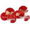 New Home Auspicious Paper Fan Decoration for Living Room Wall