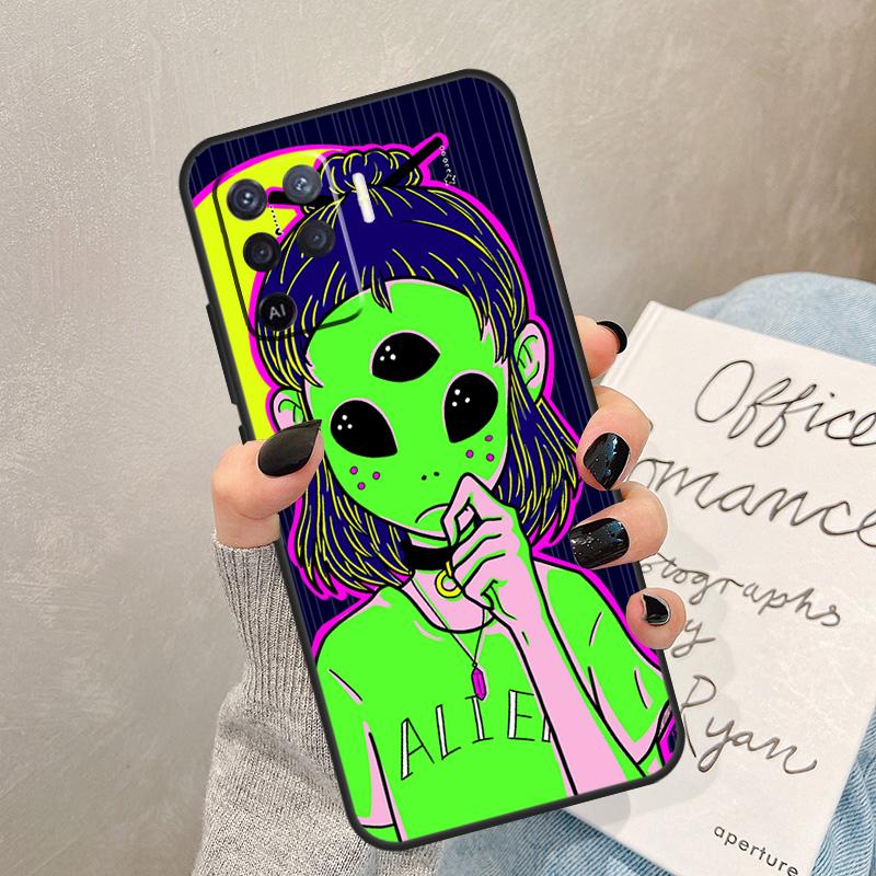 Hippie Grunge Art Case For Oppo A5 Pro A15 A17 A57 A77 A94 A74 A54 A16 A76 A96 A40 A60 A80 A18 A38 A58 A78 A98
