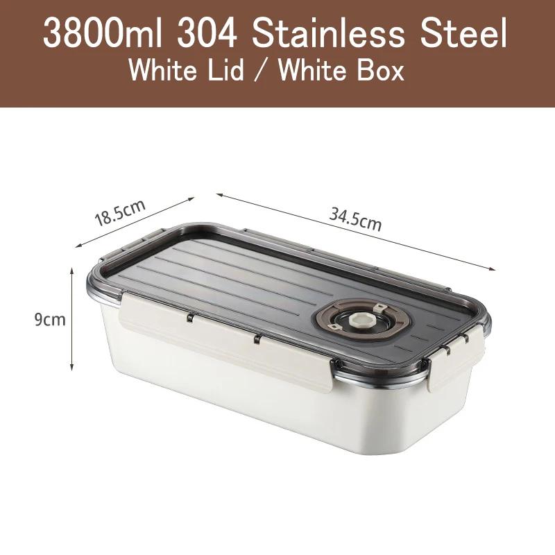 Stainless Steel Food Storage Box Thickened Square Plate Portable Side Dish Container Freshing Lunch Box with Carrying Handle