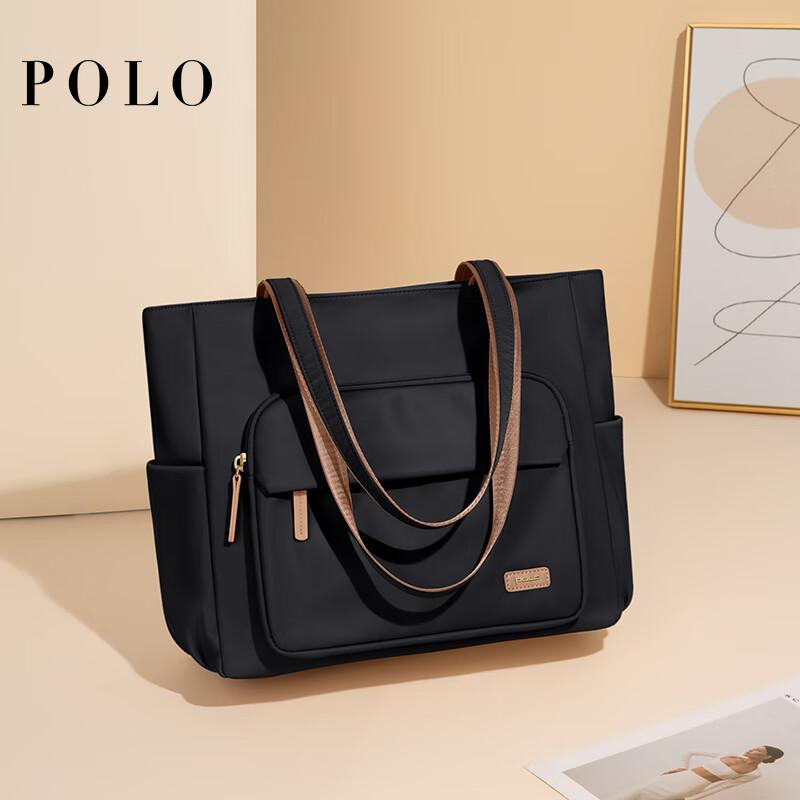 POLO Laptop Bag, Women\'s Shoulder Bag, Large Capacity Briefcase, Can Fit 14/15-Inch Notebook, Lightweight Commuter Tote Bag