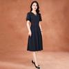 Elegant V-Neck A-Line Midi Dress