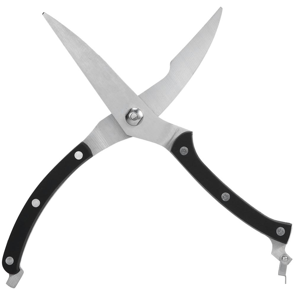 Stainless Steel Plastic Kitchen Scissors Non-Slip Handle Food Shears Poultry Fish Chicken Meat