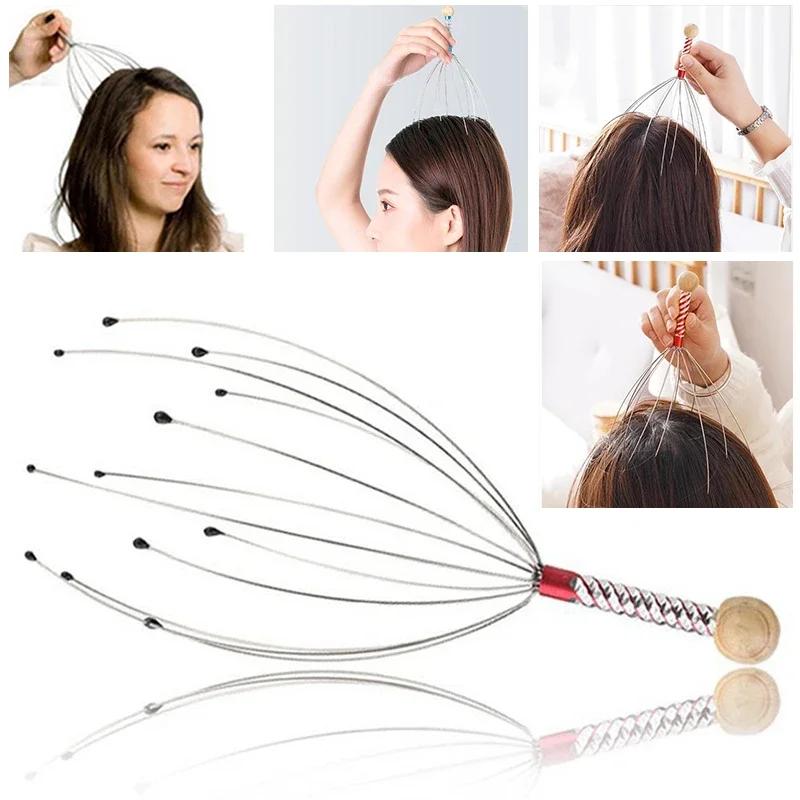 1/1/1PC Octopus Head Massager Random Color Scalp Relax Relaxing Claw Metal Head Massager Stress Release Unisex Head Massager