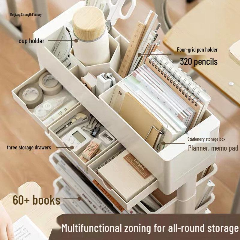 Adjustable Desk Edge Bookshelf: Compact Study Storage Shelf and Book Stand for Classroom or Office.