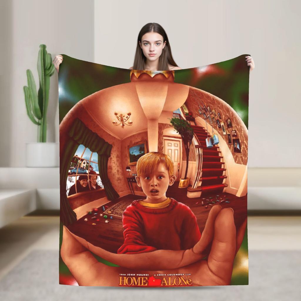 Home Alone Christmas Comedy Film Printed Blanket For Men Women Warm Cozy Fluffy Throw Blankets for Living Room Multi-size