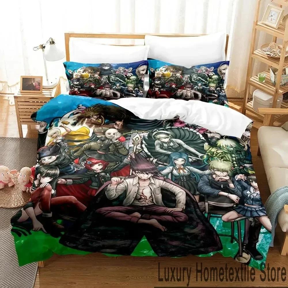 3D Print Anime Danganronpa Bedding Set Boys Girls Twin Queen King Size Duvet Cover Pillowcase Bed Boys Adult Home Textileextile