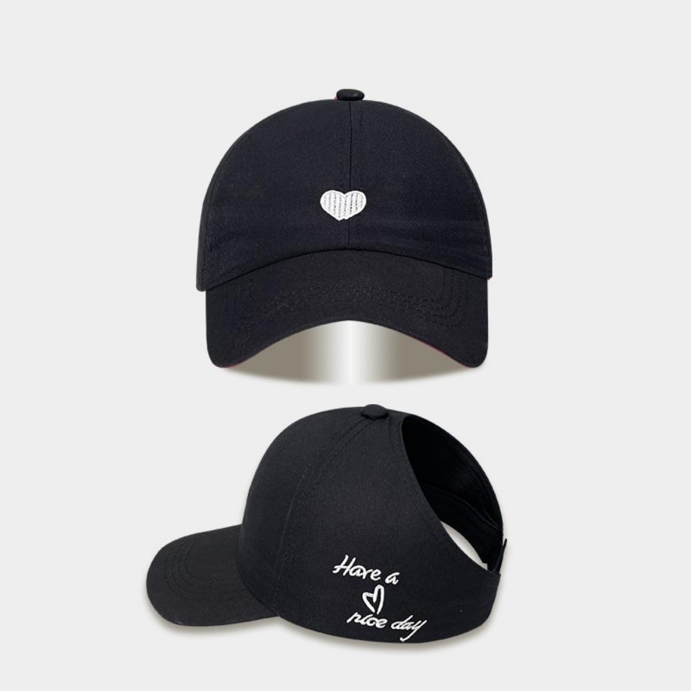 Sun Hat For Women Embroidered Baseball Cap Love Heart Design Cap Fashionable Hollow Top Baseball Cap For Weekend Outings