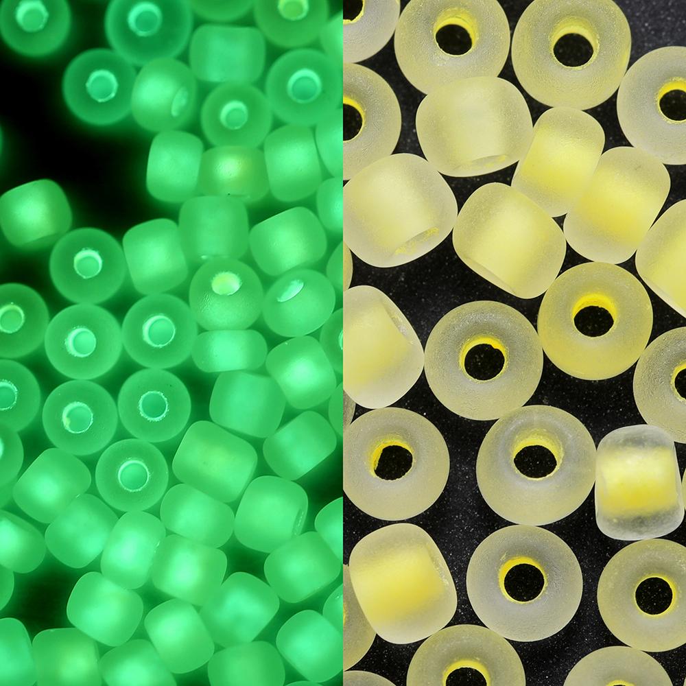600pcs 3mm Luminous Glass Seed Beads Glow In The Dark Loose Spacer Beads for DIY Jewellery Marking Necklace Bracelet Accessories
