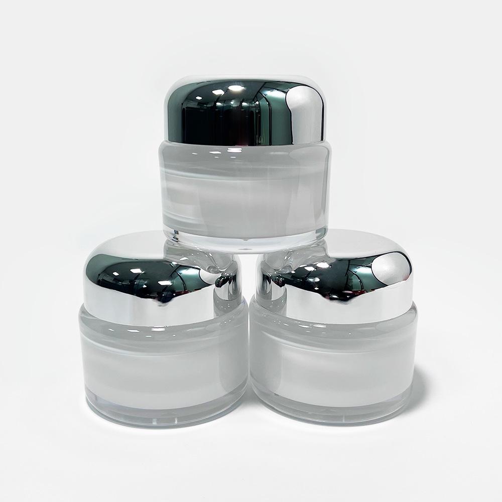 50g Round Lid Cream Bottle & 10g Cylindrical Bottle - Empty Acrylic Travel Bottles for Face Cream, Luxury Masks & Nail Polish.