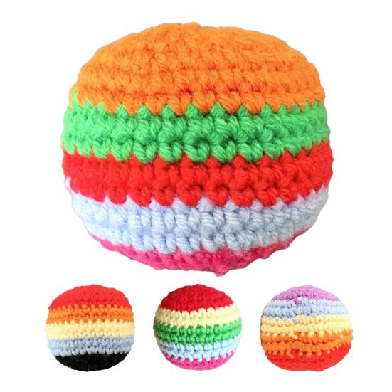 Handmade Crochet Footbag Soft for Kids Colorful Knitted Juggling Toys Toss Game