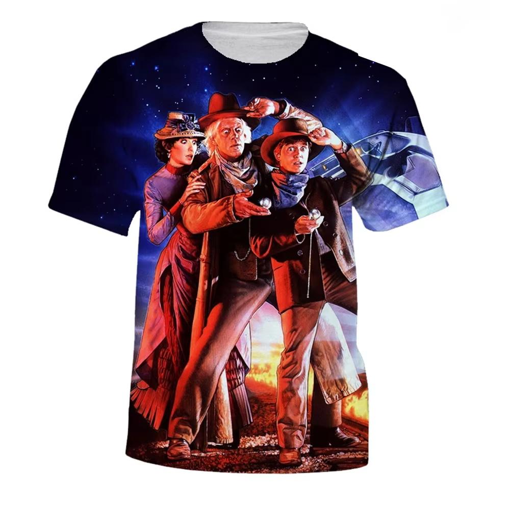 Pánské tričko pro volný čas a venkovní nošení Nové tričko s 3D potiskem Back to the Future Pohodlné s krátkým rukávem