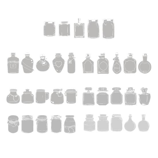 20 Pcs DIY Handmade Transparent Dried Flower Bookmark Clear Jar Bottle Shaped Stickers for Pressed Flowers Page Clips Bookmark