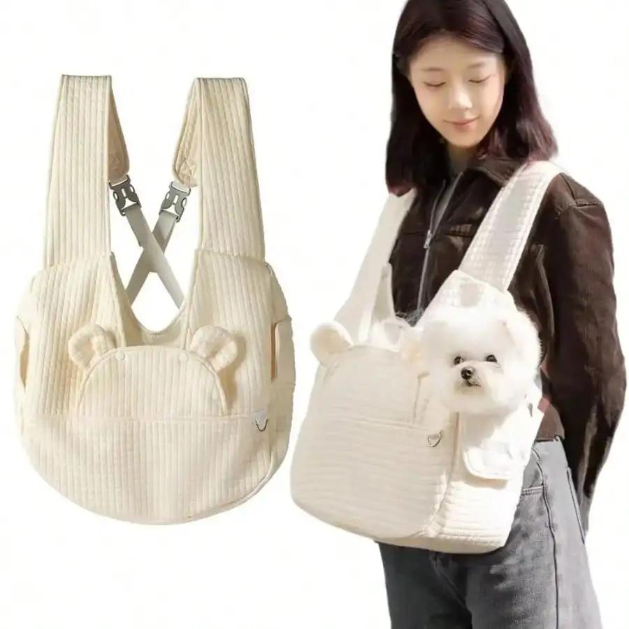 Portable Pet Backpack Breathable Large Capacity Dog Bags Adjustable Cross Chest Backpack Outdoor