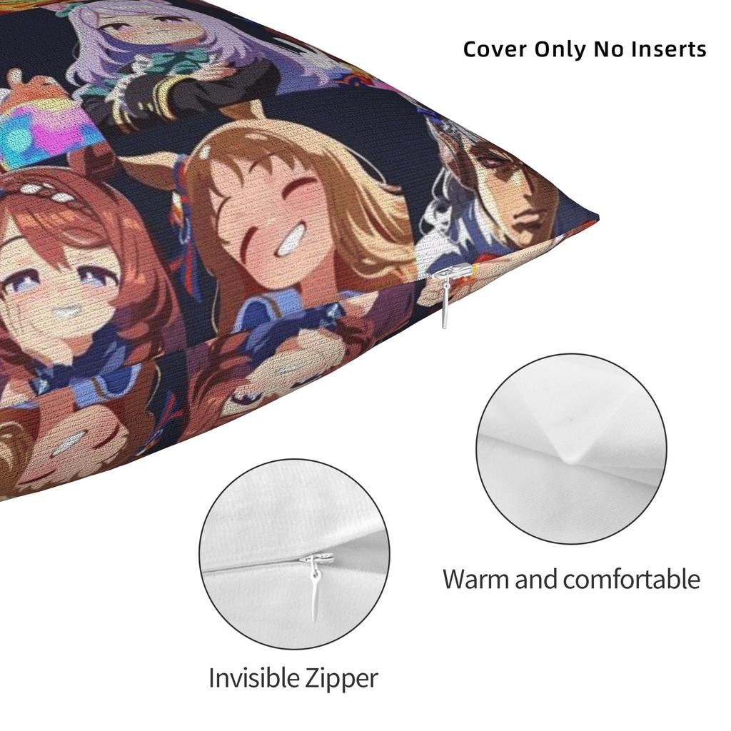 Haru Urara Pillow Case Umamusume Comfy Pillow Cover Novelty Cushion Cover For Living Room Bed Chair
