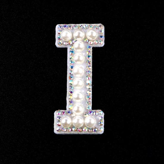 2Pcs DIY Handmade Patch Decor Fabric Adorable English Letter Shape Patch Sticker for Bag