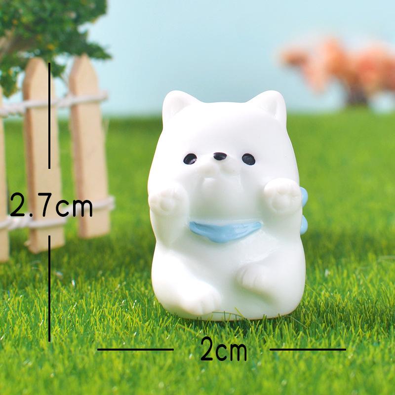 Cute Samoyed Dog Figurines Decorative Accessories Resin Cute Particle Figurines