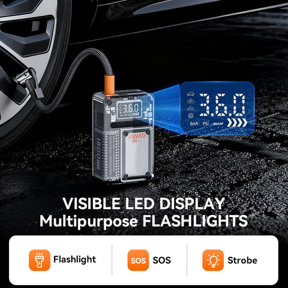 

Wireless Car Air Pump Portable Air Compressor TYPE-C Port Electric Tire Inflator With Digital Display China Mainland