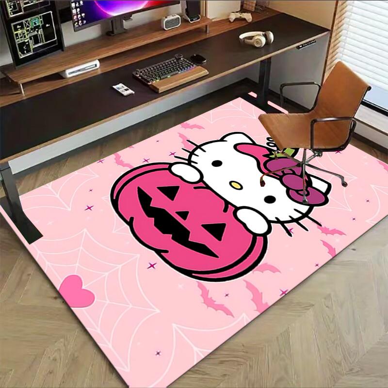 1pc Hello Kitty Halloween Carpet Anti Slip Polyester Floor Mat for office,Bedroom