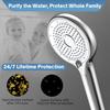 FEELSO Filtered Shower Head with Handheld, High Pressure 6 Spray Mode Showerhead with Filter, 15 Stages Water Softener Filters Beads for Hard