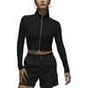 Jordan Solid Color Comfortable Skin-Friendly Stand Collar Cropped Top Women Tops Black FV7186-010