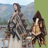 Autumn Winter Elegant Retro Print Scarf Women Layers Poncho Warm Tassels Scarve Capa Para Mujer Pashmina Cloak Wrap Shawl