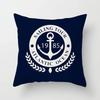 Home Decor Compass Anchor Pillow Cover Blue Mediterranean Cushion Gift Sofa Office Accessory Ornament Short Plush Material