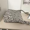 Leopard Print Canvas Shoulder Bag Women Crossbody Bag Large Capacity Tote Bag