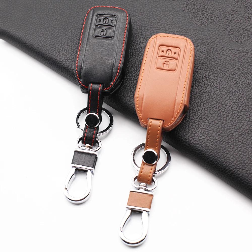 Exquisite Genuine Leather Car Key Cover Fob Case For Suzuki Swift   Wagon R 2 Buttons Remote Car Key Case Accessories