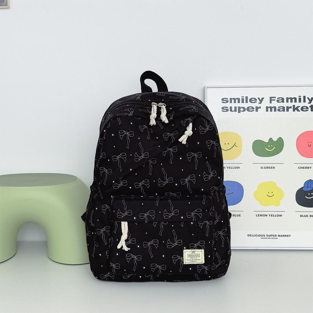 Čerstvý Trendy Motýlek Puntíkovaný Tištěný Batoh Nylonový Lehký Velká Kapacita Dívčí Batoh Školní Studentský Batoh