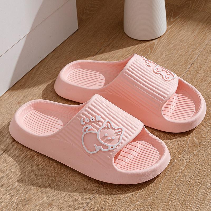 Cool slippers female cartoon cute home stepping on shit feeling bathroom non-slip thick bottom EVA slippers male