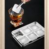 Stainless Steels Ice Cubes Maker with Lid Big Cubes Design Ice Mold For Cold Drink Cocktails And Baby Food Storage