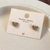 Coffee Flocking Bear Earrings Comfortable Ear Studs Student Fashion Accessories for Daily Commute or Social Event