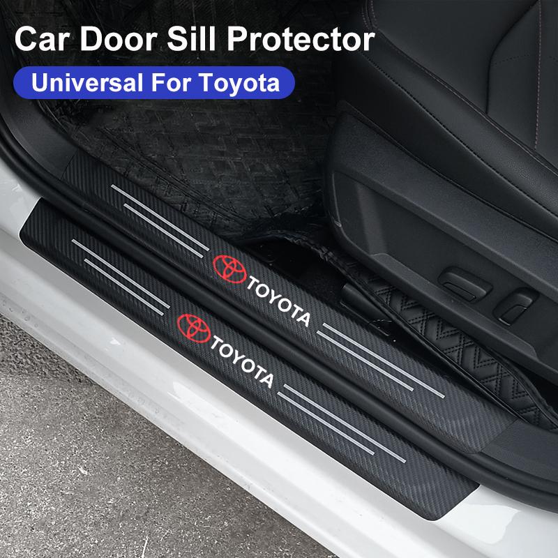 rpfkn8 4PCS Car Door Sill Protective Films Stickers For Toyota Corolla Yaris Camry Prius RAV4 CHR Hilux Aygo Avensis Key Accessories