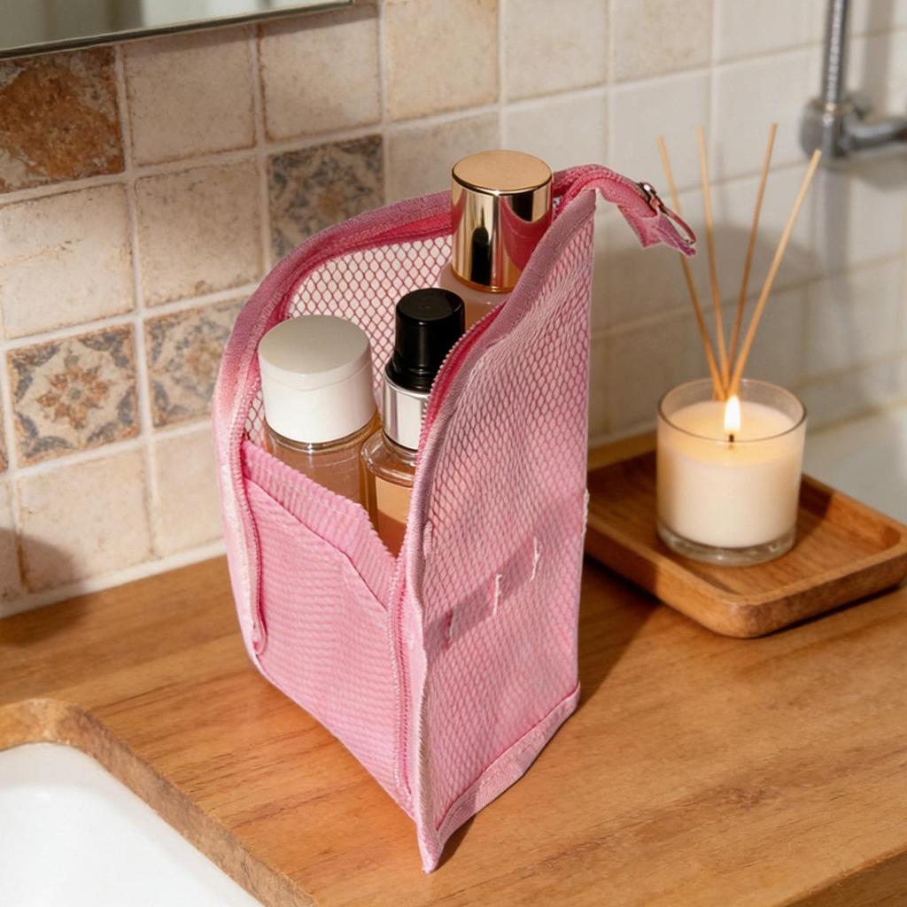 Toothbrush Pouch Stand-Up Storage Bag Waterproof Travel Toiletry Bag with Toothbrush Holder for Bathroom Business Trip Organizer