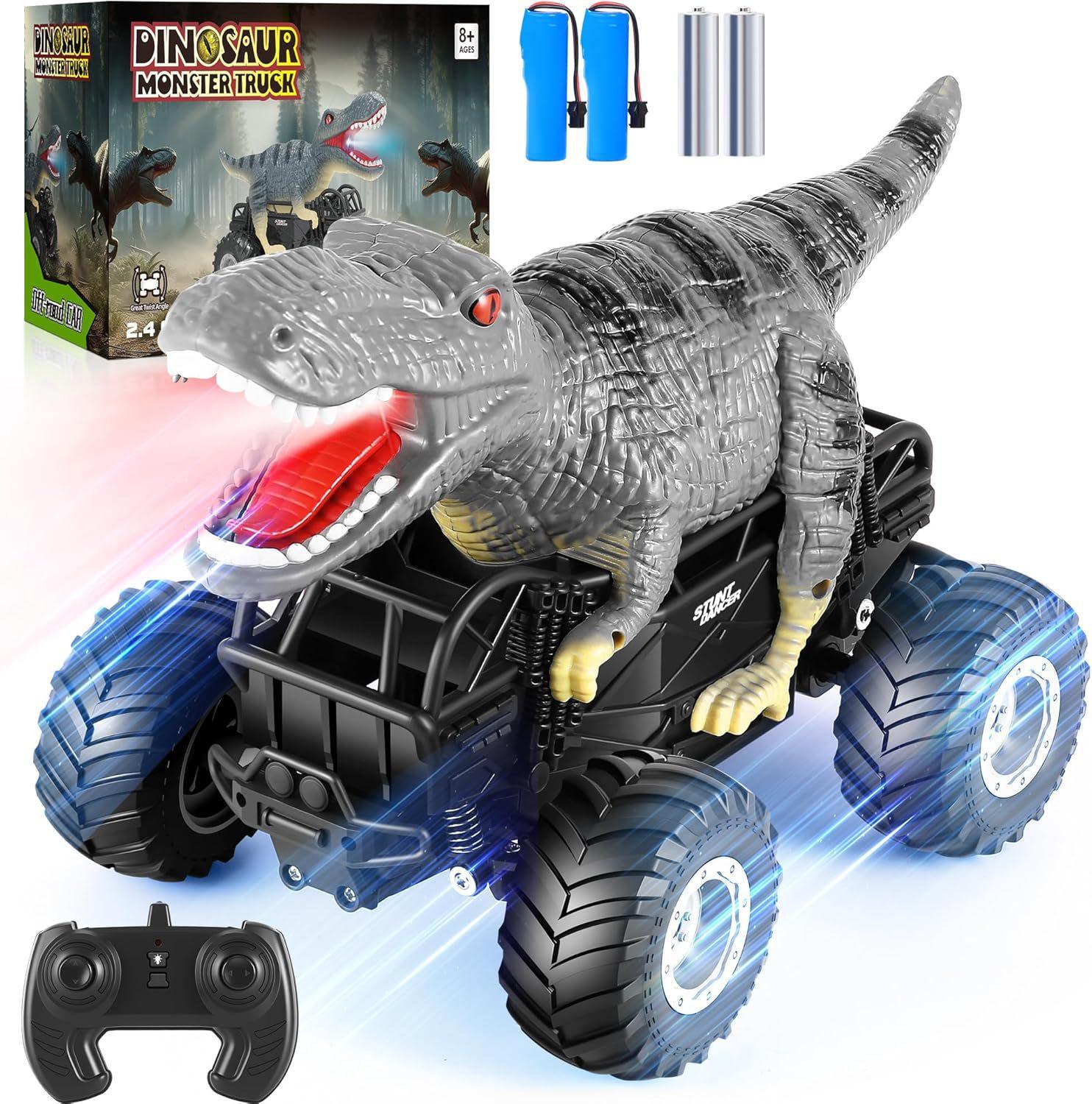 

Simulation Dinosaur Remote Control Car Electric Luminous Climbing Off-Road Stunt Car Boy Children S Plaything For Kids
