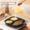 Three-in-one Breakfast Thick Frying Pan for Home Use, Frying Eggs, Flat-Bottomed Frying Pan, Steak Eggs,
