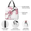 Plum Sakura Cherry Blossom Insulated Lunch Bag for Women Office Cooler Thermal Food Box Tote Portable Lunch Boxes Container