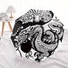 1pc Tiger Dragon YinYang Automatic Open/close, Heavy-Duty Iron Frame & 8-Rib Structure, Compact Folding Umbrella for Women/Men, All-Season Travel, Hal