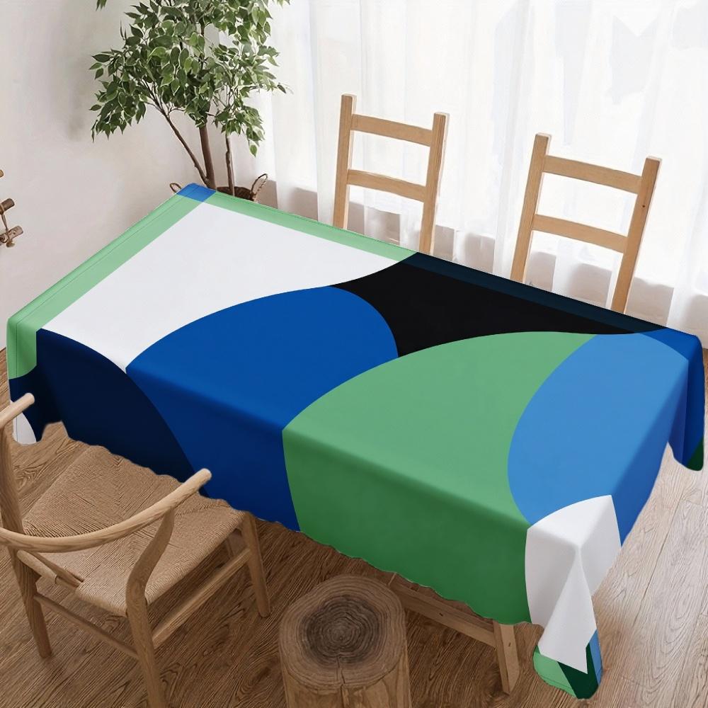 Abstract Geometric Rectangle Table Cloth for Table Decor Kitchen Dining Waterproof Reusable Tablecloth for Table Party Picnic